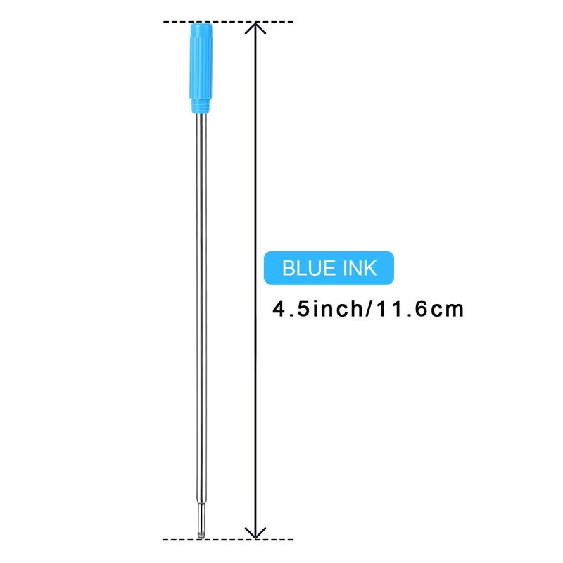 Jovitec 24 Pieces Replaceable Ballpoint Pen Refills Metal Pen Ink Refills Smooth Writing 4.5 Inch (11.6 cm) and 1 mm Medium Tip for Gifts Office(Blue) - Image 2